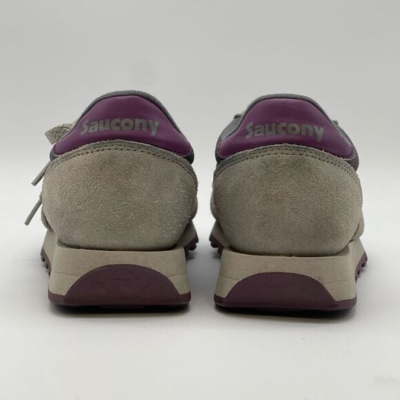 SAUCONY Jazz Original Women’s Sneakers Gray Purple Suede Size 8 Tennis Shoes - Picture 3 of 15